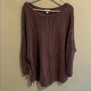 J.Jill Pure Jill 1X Purple Heather Dolman Sleeve Knit Pullover Sweater
